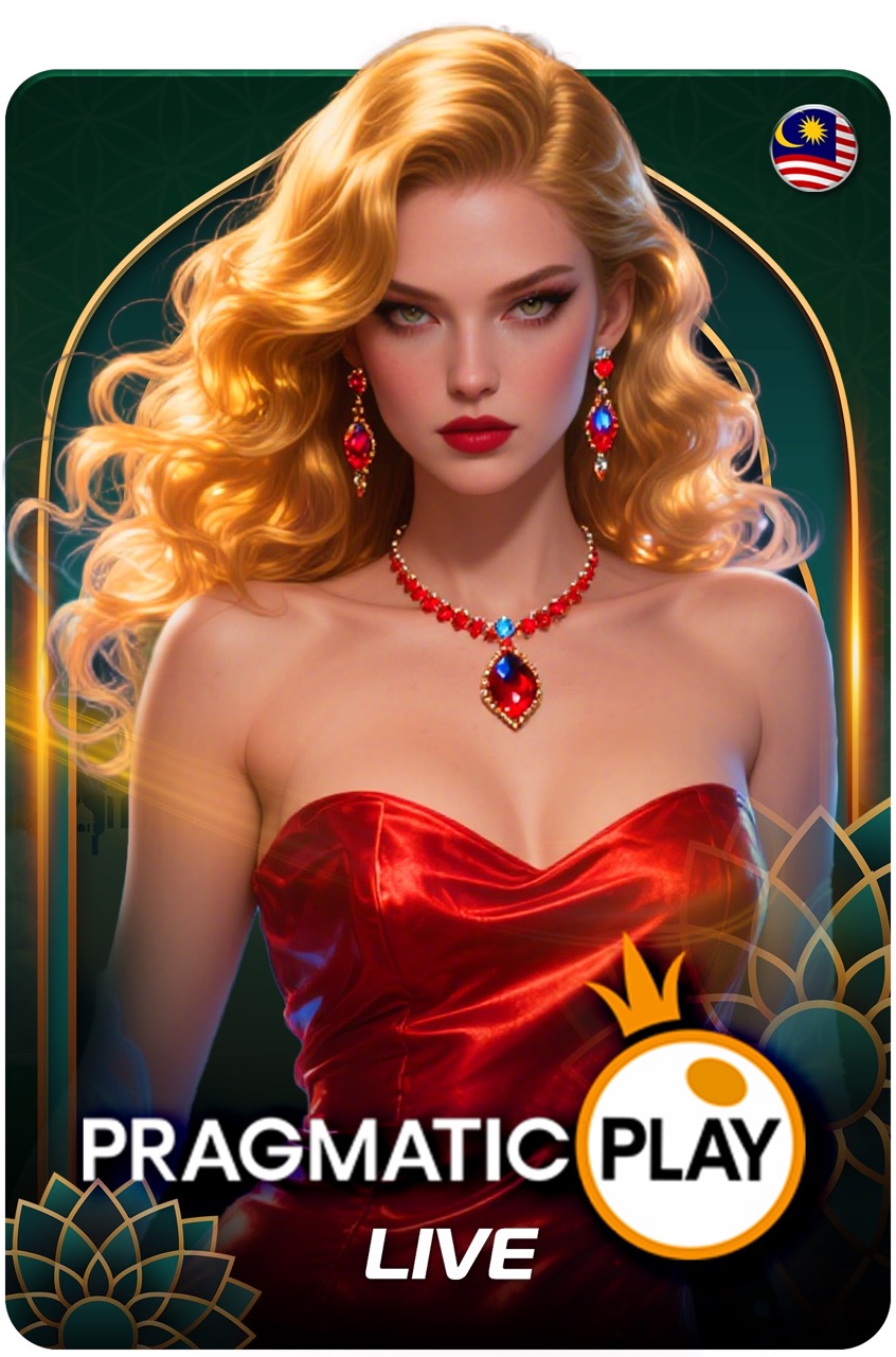 Pragmatic Play live casino — blonde dealer in red dress